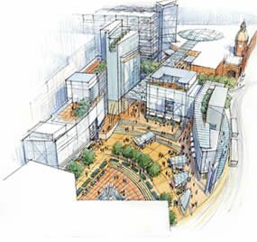 Artist's impression of new business quarter